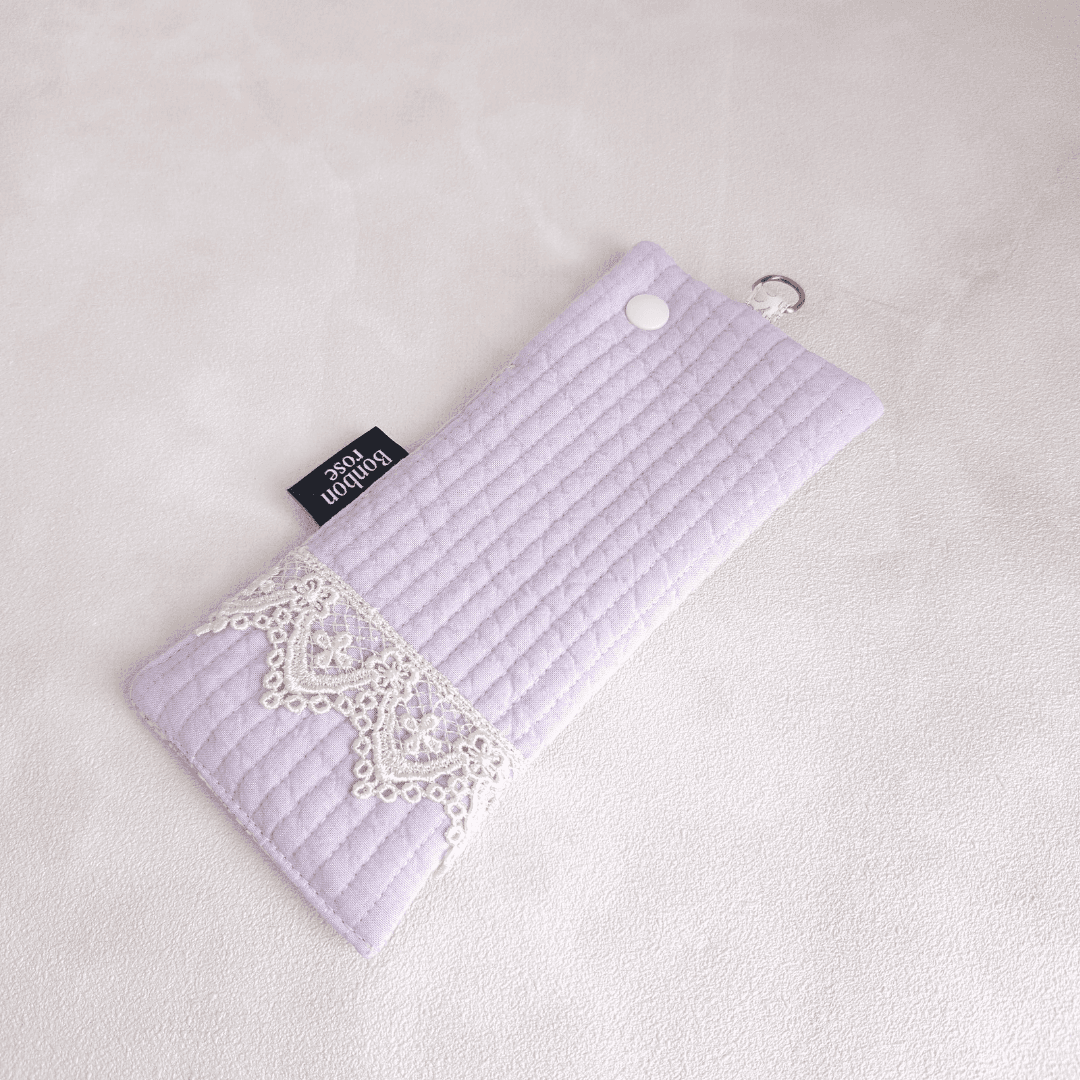 【母の日】軽くてやさしいヌビのメガネケース レース付き♡ スナップ開閉 マチなし イブル 韓国 丸洗い【送料無料】 | 6枚目