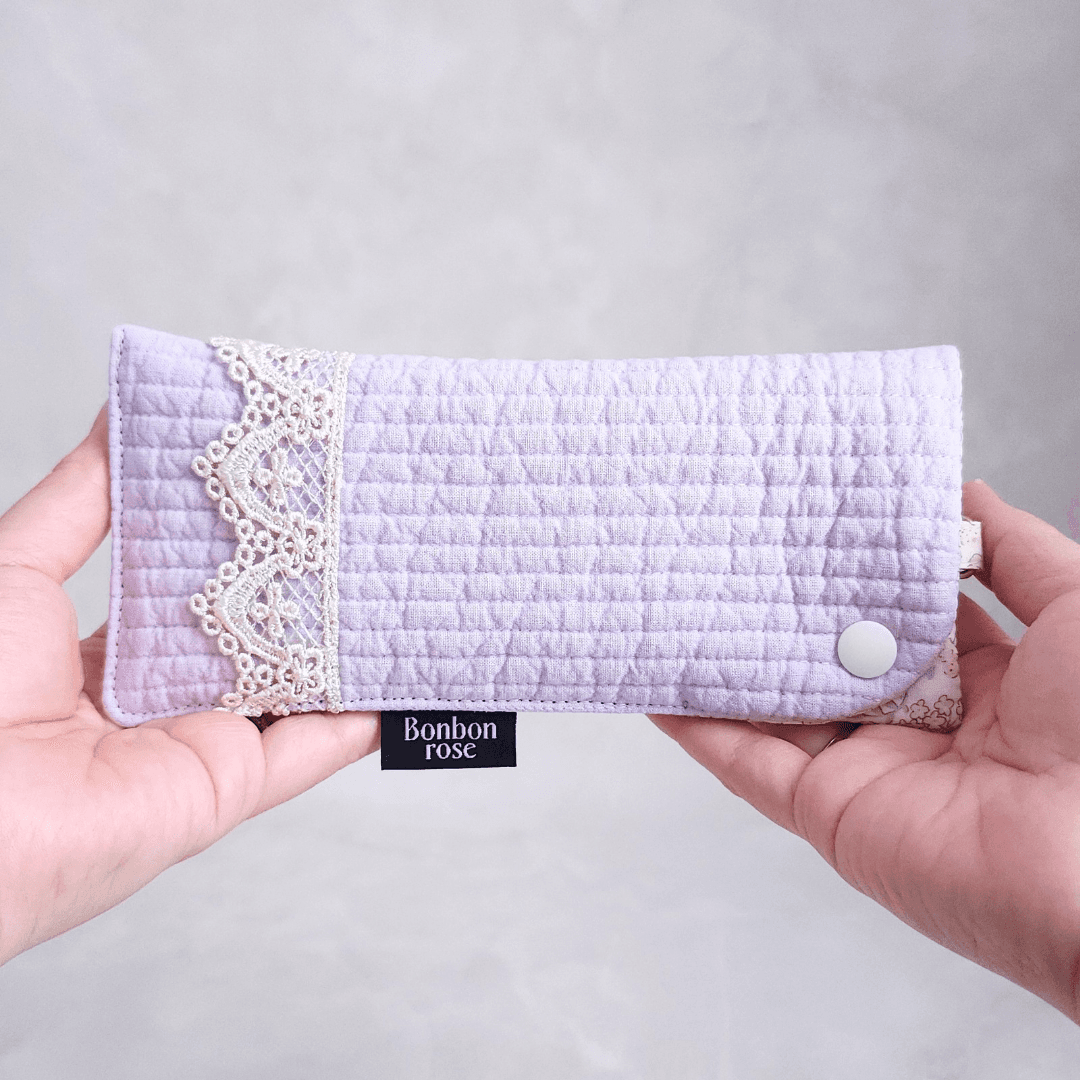 【母の日】軽くてやさしいヌビのメガネケース レース付き♡ スナップ開閉 マチなし イブル 韓国 丸洗い【送料無料】 | 8枚目