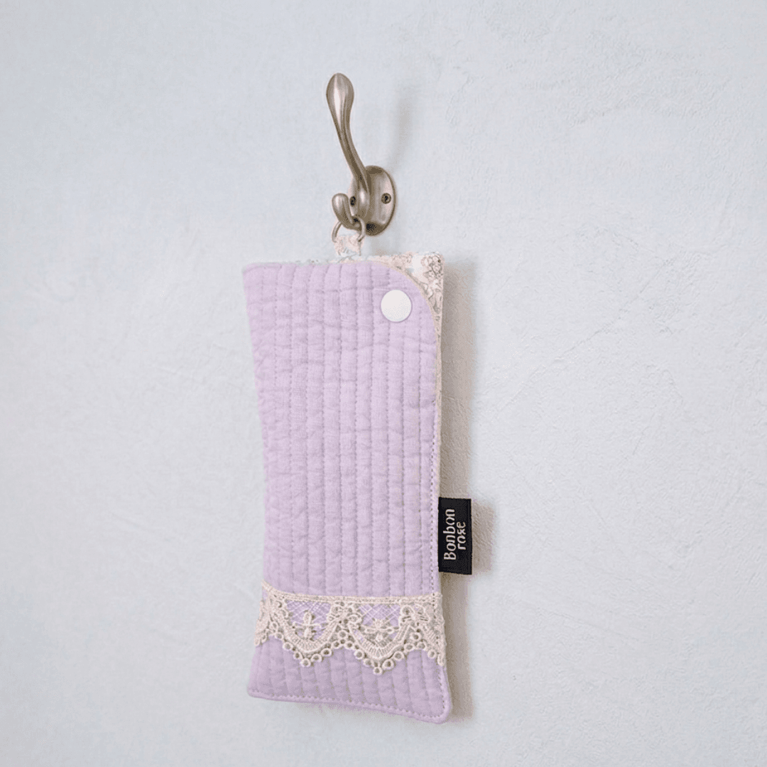 【母の日】軽くてやさしいヌビのメガネケース レース付き♡ スナップ開閉 マチなし イブル 韓国 丸洗い【送料無料】 | 9枚目