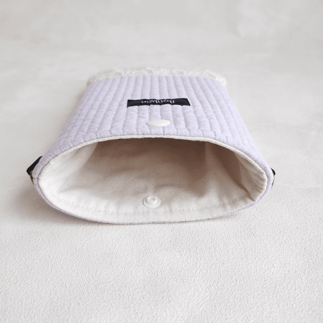 【母の日】上品レースのヌビスマホポーチ ショルダーベルト付き♡ スナップ開閉 マチなし イブル 韓国 丸洗い【送料無料】 | 5枚目