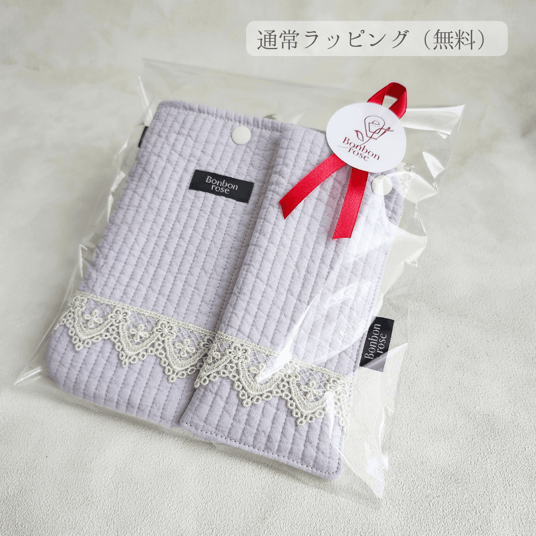 【母の日ギフトセット】イニシャル刺繍入り ヌビのメガネケース＆スマホポーチ ♡ 軽量 マチなし 韓国 丸洗い【送料無料】 | 3枚目